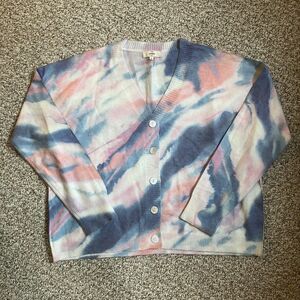 Anthropologie Entro Womens Tie Dye Cardigan Sz S Button Hippie Button Oversized